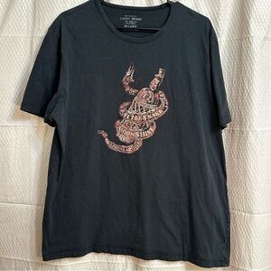 Lucky Brand Snake + Moonshine Black and Red Graphic Tee Size XXL